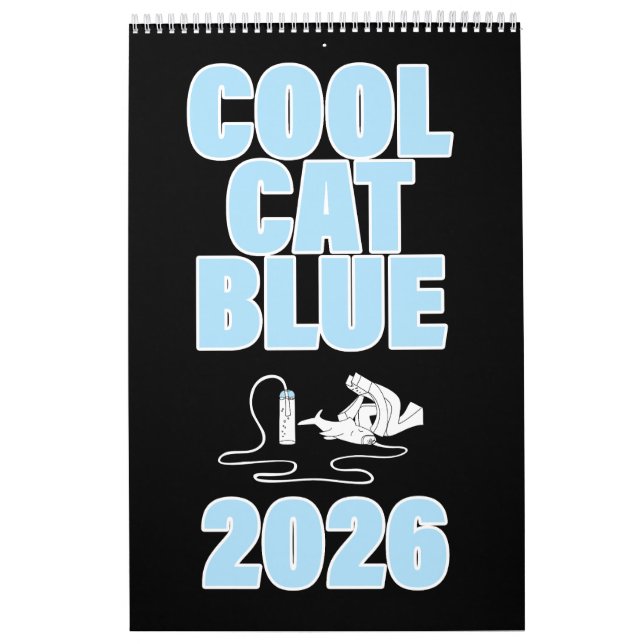 Cool cat Blue 2026 Calendar (Cover)