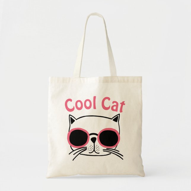 Cool Cat Budget Tote Bag (Front)