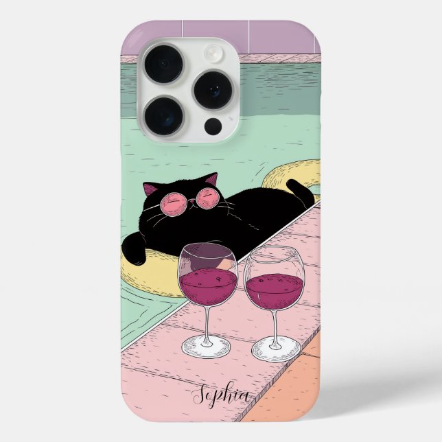 Cool Cat by the Pool iPhone / iPad case (Back)