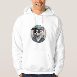 cool , cat cartoon , cat funny , cat cool, stylish hoodie