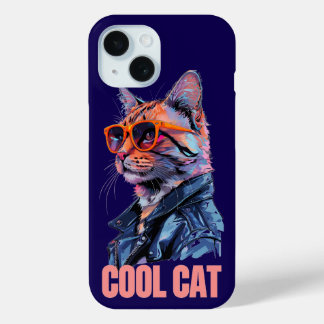 Cool Cat iPhone 15 Case