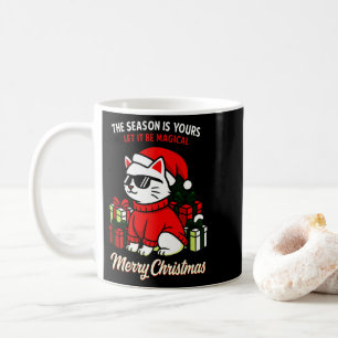 Cool Cat Christmas Ceramic Cozy Holiday Gift Coffee Mug