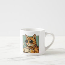 Cool Cat Coffee Retro Style Design for Cat Lovers