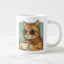 Cool Cat Coffee Retro Style Design for Cat Lovers