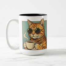 Cool Cat Coffee Retro Style Design for Cat Lovers