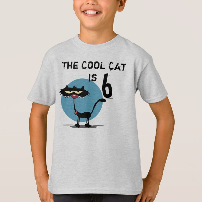 Cool Cat Customisable Birthday T-shirt (Front)