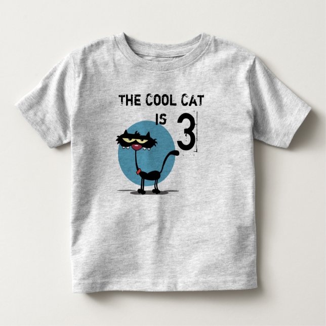 Cool Cat Customisable Birthday T-shirt (Front)