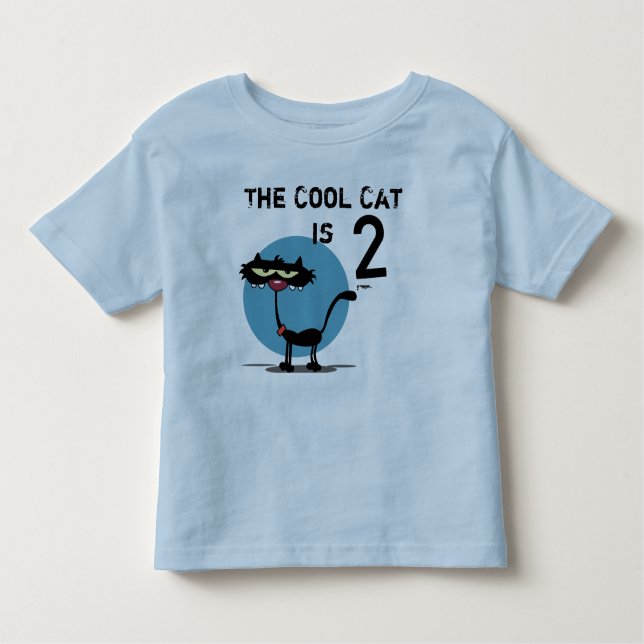 Cool Cat Customisable Birthday T-shirt (Front)