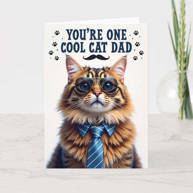 Cool Cat Dad Portrait Card (Front)