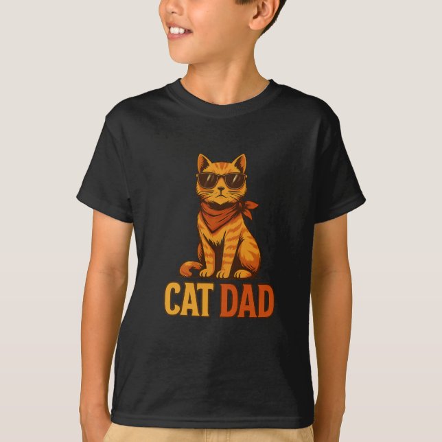 Cool Cat Dad Vintage Style T-Shirt (Front)
