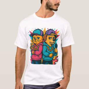 Cool Cat & Dog Rap Duo T-Shirt