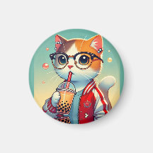 Cool Cat drinking boba 