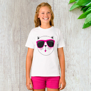 Cool Cat Face with Pink Sunglasses Cute Kitty  T-Shirt