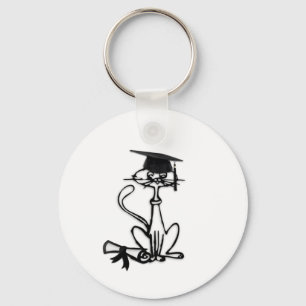 Cool Cat Graduation Key Ring