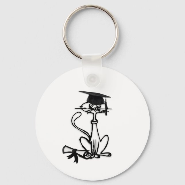 Cool Cat Graduation Key Ring (Front)