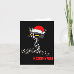 Cool Cat Hat Merry Kiss My Christmas  Card
