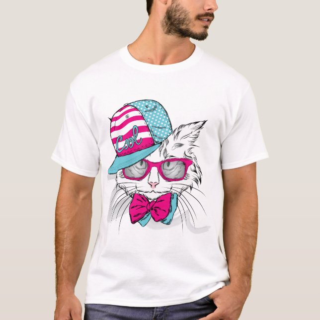 Cool Cat in Shades T-Shirt (Front)