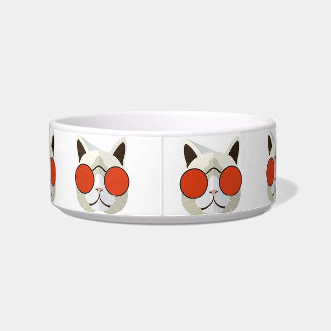 Cool Cat in Sunglasses Bowl (Back)