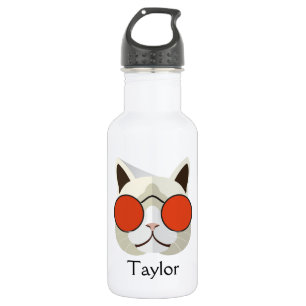 Cool Cat in Sunglasses Monogrammed 532 Ml Water Bottle