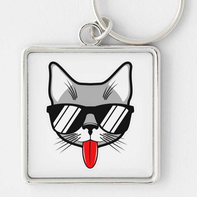 Cool Cat Key Ring (Front)