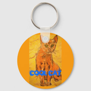 Cool Cat Key Ring