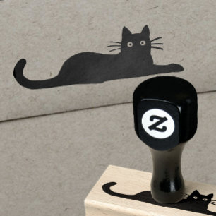 Cool Cat Lying Down Rubber Stamp