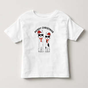 Cool Cat Merry Christmas Toddler T-Shirt