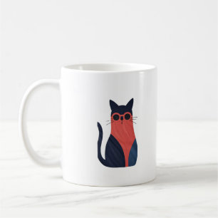 Cool Cat Mug – Hipster Black Cat with glasses
