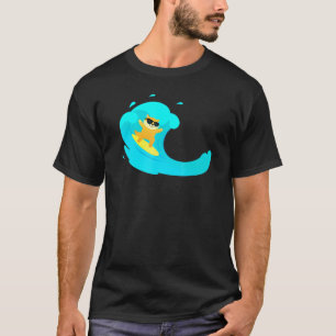 Cool Cat On Surfboard Riding Wave T-Shirt