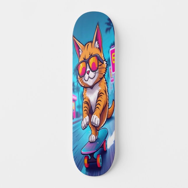 Cool Cat on Wheels Edition 3 Skateboard (Front)