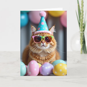 Cool Cat Party Time Card
