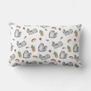 Cool Cat Pattern Lumbar Cushion