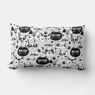 Cool Cat Pattern Lumbar Cushion
