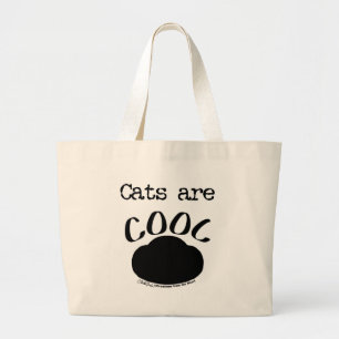 Cool Cat-Paw Print Large Tote Bag