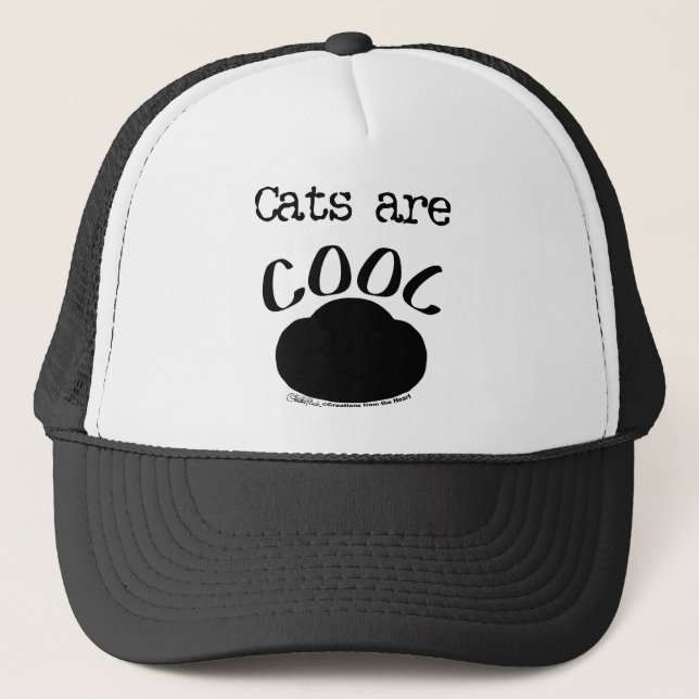 Cool Cat-Paw Print Trucker Hat (Front)