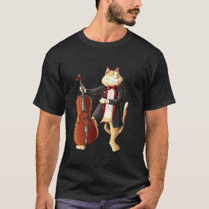 Cool Cat Playing Cello Kitten Instrument Player T-Shirt