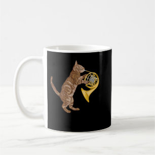 Cool Cat Playing French Horn Musician Orchestra Mu Coffee Mug