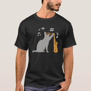 Cool cat plays a saxophone  saxophone T-Shirt