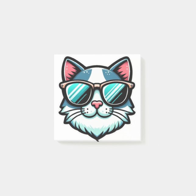 Cool Cat Post-it® Notes – Stylish Feline Memo Pads (Front)
