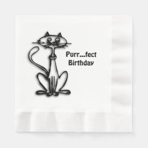 Cool Cat Purr Fect Birthday Napkin