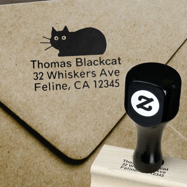 Cool Cat Return Address Rubber Stamp (Creator Uploaded)