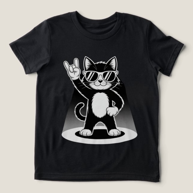 Cool Cat Rock Dancer Tee | Funny Animal Music Gift (Design Front)