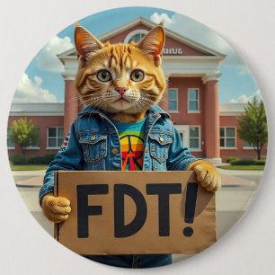 Cool Cat Says FDT Political 6 Cm Round Badge