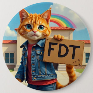 Cool Cat Says FDT Political 6 Cm Round Badge