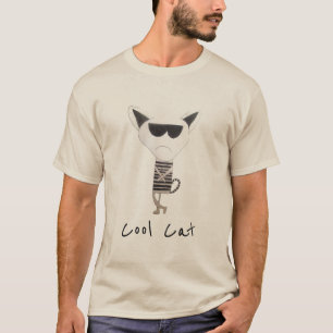 Cool Cat slogan cartoon art with sunglasses T-Shirt