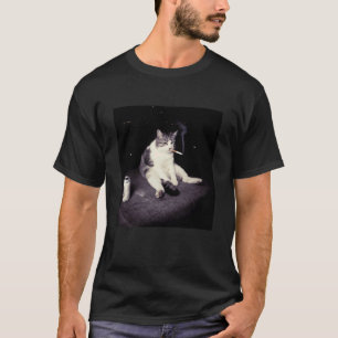 Cool Cat Smoking Cigarette Kitten Funny Pet Lover  T-Shirt