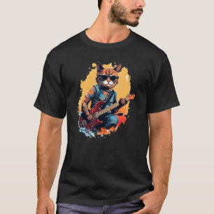 Cool Cat Songwriter with Guitar for Rock'n Roll Lo T-Shirt