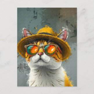 Cool Cat – Stylish Digital Painting Postcard
