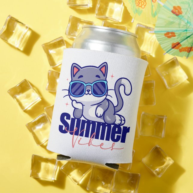 Cool Cat Summer Vibes Can Cooler (In Situ Summer)