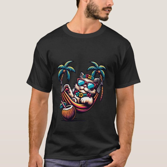 Cool Cat Sunglasses Hammock T-Shirt (Front)